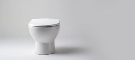 AI generated white toilet bowl on a white background Generative AI photo