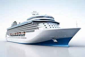 AI generated luxury commercial cruise ship on white background Generative AI photo