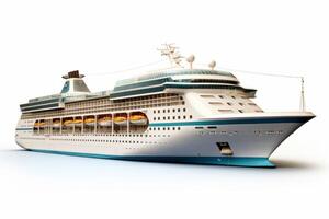 AI generated luxury commercial cruise ship on white background Generative AI photo