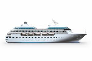 AI generated luxury commercial cruise ship on white background Generative AI photo