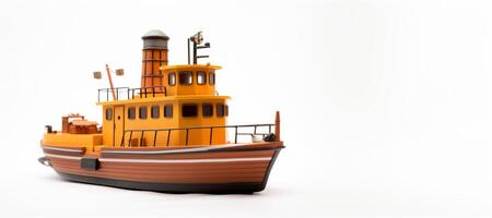 AI generated tugboat on a white background Generative AI photo