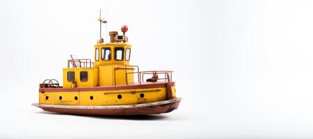 AI generated tugboat on a white background Generative AI photo