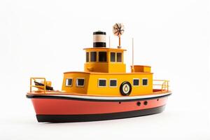 AI generated tugboat on a white background Generative AI photo