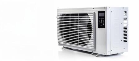 AI generated external air conditioner unit on a white background Generative AI photo
