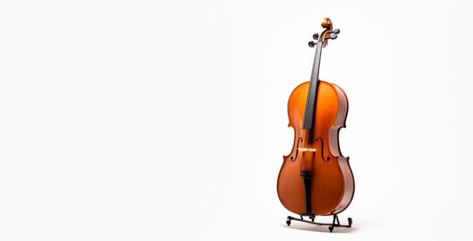 AI generated violin on white background Generative AI photo