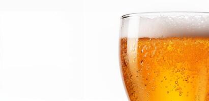 AI generated glass of beer on white background Generative AI photo