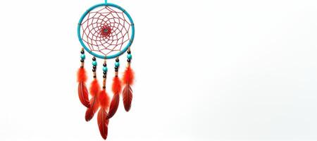 AI generated Dream catcher on white background Generative AI photo