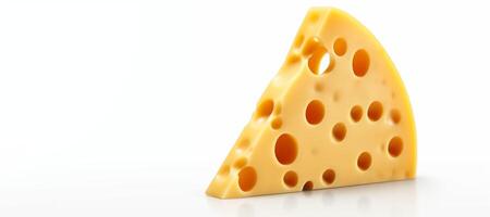 AI generated cheese with holes on a white background Generative AI photo