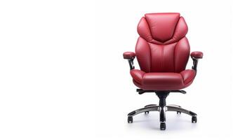 AI generated red office chair on white background Generative AI photo