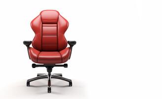 ai generado rojo oficina silla en blanco antecedentes generativo ai foto