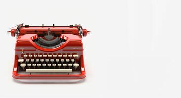 AI generated retro typewriter on white background Generative AI photo