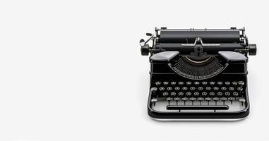 AI generated retro typewriter on white background Generative AI photo