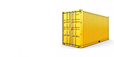 AI generated yellow container on white background Generative AI photo