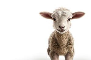 AI generated Lamb on a white background Generative AI photo