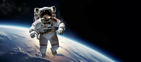 ai generado astronauta en exterior espacio generativo ai foto