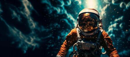 ai generado astronauta en exterior espacio generativo ai foto