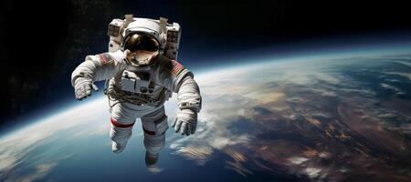 AI generated astronaut in outer space Generative AI photo