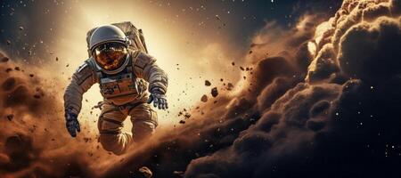 AI generated astronaut in outer space Generative AI photo