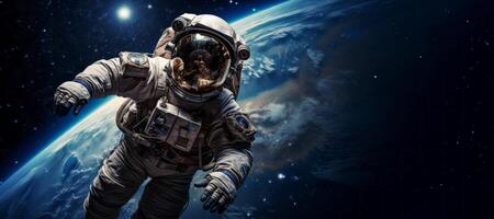 AI generated astronaut in outer space Generative AI photo