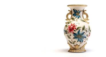 AI generated painted vase on white background Generative AI photo