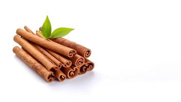 AI generated cinnamon sticks on white background Generative AI photo