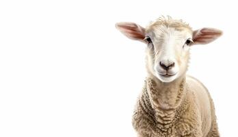 AI generated Lamb on a white background Generative AI photo