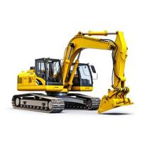 AI generated excavator on white background Generative AI photo