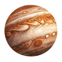 AI generated planet Jupiter on a white background Generative AI photo