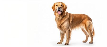 AI generated golden retriever on white background Generative AI photo