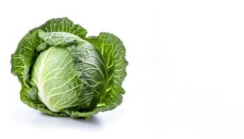 AI generated cabbage on white background Generative AI photo