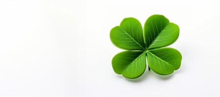 AI generated Irish clover on white background good luck Generative AI photo