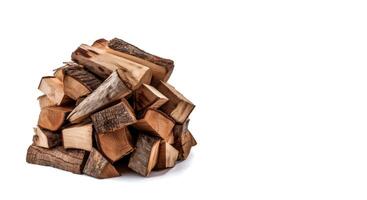 AI generated firewood on a white background Generative AI photo