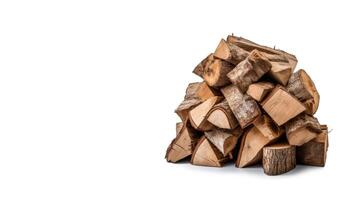 AI generated firewood on a white background Generative AI photo