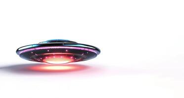 AI generated UFO saucer on a white background Generative AI photo