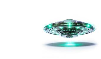 AI generated UFO saucer on a white background Generative AI photo