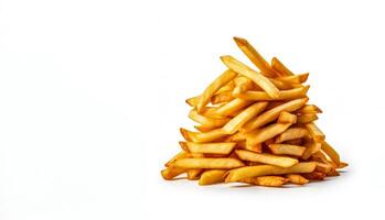 AI generated French fries on a white background Generative AI photo