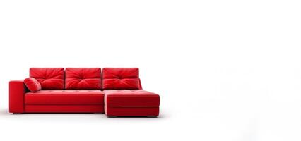 AI generated red sofa on white background Generative AI photo