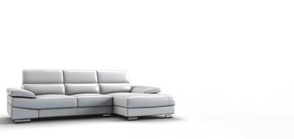 AI generated white sofa on white background Generative AI photo