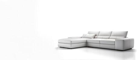 AI generated white sofa on white background Generative AI photo