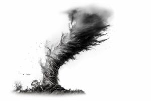 AI generated tornado on white background Generative AI photo