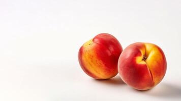 AI generated peaches on white background Generative AI photo