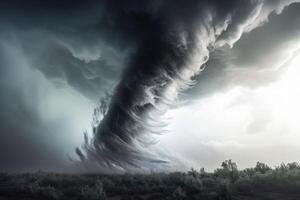 AI generated destructive tornado nature Generative AI photo