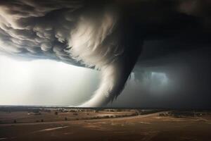 AI generated destructive tornado nature Generative AI photo