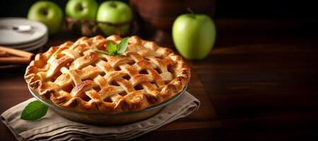 AI generated delicious apple pie Generative AI photo