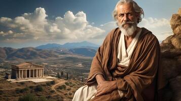 AI generated Greek philosopher of antiquity Generative AI photo