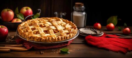 AI generated delicious apple pie Generative AI photo