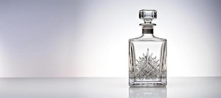 AI generated empty crystal decanter on white background Generative AI photo