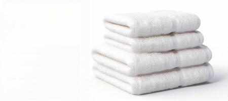 AI generated white towels on a white background Generative AI photo