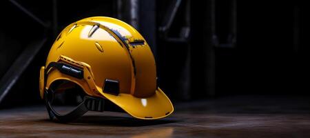 AI generated yellow safety helmet Generative AI photo