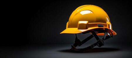 ai generado amarillo la seguridad casco generativo ai foto